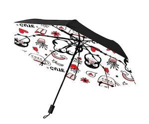 GISPOG Automatic Folding Umbrella, Penguin Cute Waterproof Compact Sun and Rain Travel Umbrellas