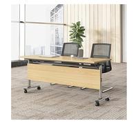 Gisruao Multifunctional Foldable Conference Table - Lockable Wheels & Rectangular Rolling Design for Offices/Classrooms, 140x40x75cm/55x15.7x29.5in