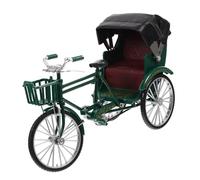 Gissroys 1:10 Iron Three Wheeld Rickshaw Miniature Figure Tricycle Model Creative Desktop Decoration for Adults Collectors Antique Tricycle Replicas