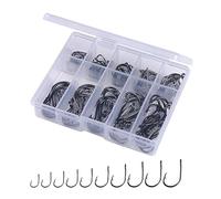 Gissroys 100/500pcs Steel Barbed Fish Hooks Replacement Eyed Sea Fish Hooks Rustproof Carp Hooks Baits Holder Hooks