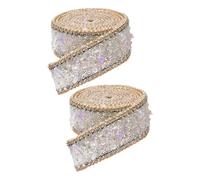 Gissroys 2 rolls of rhinestone chains, iron on rhinestone ribbons, sew on trim tapes
