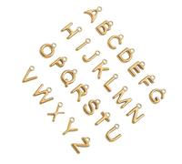 Gissroys 26 Units Tiny Alloy Letterbrand Charm Set with Smooth Fronts for Handmade Jewellery Modes, Accessory Set, Individual Initial Jewellery Components, one size, As described