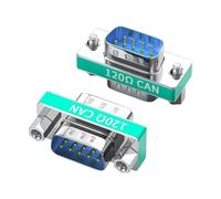 Gissroys 2pcs 120Ω DB9Pin Adapter Pair with Can Bus Terminal Fixers for Secure Industrial Communication Networks CAN Termination Resistance Adapter