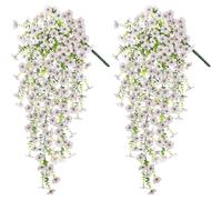 Gissroys 2pcs Artificial Hanging Flowering Plant 70 cm Hanging Vine Plant for Outdoor and Indoor Planters Garden Yard Decoration