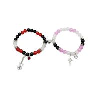 Gissroys 2pcs Halloween Spiders Couple Bracelets for Women Men Magnetic Heart Matching Bangles Festive Party Aesthetic Jewellery Halloween Bracelet, one size, As described