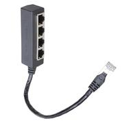 Gissroys 4-Port Ethernet Cable Adapter Splitter Without Loss, Extend One Single Port to Four for Efficient Networking in Home Offices