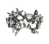 Gissroys Adjustable Couple Rings Vintage Irregular Pentagrams Opening RingPunk Gothic Finger Circlets Jewelry Women Men Adjustable Pentagrams