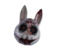 Gissroys Adjustable Horror Rabbit Cosplay Mask Ventilated Eye Hole Safe Plastic Construction Anime Party Costume Props for Adults Ventilated Cosplay Face Cover