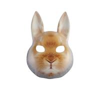 Gissroys Adjustable Horror Rabbit Cosplay Mask Ventilated Eye Hole Safe Plastic Construction Anime Party Costume Props for Adults Ventilated Cosplay Face Cover