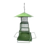 Gissroys Anti Squirrels Weatherproof Metal Bird Feeder Hanging Large Tray Easy Fill for Backyard Squirrel Proof Metal Hanging Bird Feeder