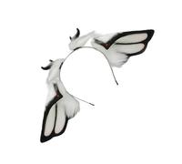 Gissroys Bending Devil Horn Headband Realistic Faux Fur Fantasy Creature Ear Costume Headwear Party Accessory for Adult Halloween Anime Hairband