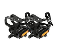 Gissroys Bicycle Pedals Toe Clip Cage with Strap for Outdoor Cycling and Stationary Indoor Exercises with and Straps