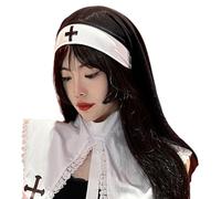 Gissroys Black White Nun For Women Halloween Dressing Costume Photo Props Now Habits Cosplay Halloween Costume Headpiece