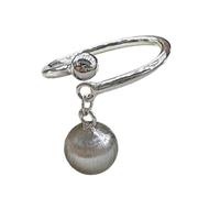 Gissroys Contemporary Brushed Texture Ball/Square Rings Adjustable Size Opening Rings Trendy Women's Accessories For Party Wear Modern Minimalist