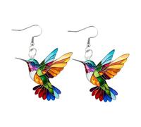 Gissroys Contemporary Jewellery Hummingbird Drop Earrings Stylish Pendant Necklace Chain Necklace Suitable for Various Occasions Women Bird, one size, As described, As described