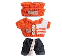 Gissroys Creative Doll Clothes Set for 17cm Plush Dolls Easy Change Sweater Pants Hat Child Pretend Play Interactive Roleplay Doll Clothes