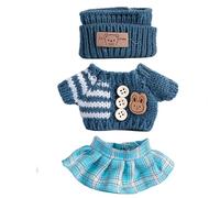 Gissroys Creative Doll Clothes Set for 17cm Plush Dolls Easy Change Sweater Pants Hat Child Pretend Play Interactive Roleplay Doll Clothes
