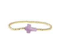 Gissroys Crosses Design With Gold Beads And Elastic Cord For Fashion Forward Individuals Seeking Styles And Spirituality Sturdy Beaded