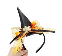 Gissroys Crown Witch Hat Headband with Glitter Star Cosplay Accessories Headpiece with Red Lace Party Wear Gift for Boys Girls Cosplay Headpiece