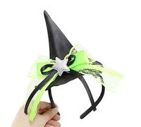 Gissroys Crown Witch Hat Headband with Glitter Star Cosplay Accessories Headpiece with Red Lace Party Wear Gift for Boys Girls Cosplay Headpiece