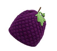 Gissroys Cute Knitted Fruit Shape Edge Winter Warmer for Women Girls Handmade Crochet Headwear Halloween Party Accessory Knitted Fruit