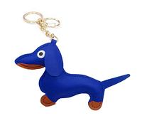Gissroys Dachshund Dog Key Grove Pendant Beautiful PU Leather Animals Key Ring for Purse Bag Backpack Handbag Dachshund Keyrings for Women Girls Men Boys Boys, royal blue, B