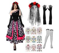 Gissroys Day of the Deads Costume Accessory Slides of the Los Muerto Women Costume Halloween Cosplay Flower Crowns Headbands Day Of The Deads Senorita