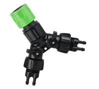 Gissroys Double Channel Watering Systems Splitter 2 Single Shut-off Valves Plastic Quick Connection Ends for Garden Sprinkler Setups Dripping Irrigation Connection Kit with Flow Control