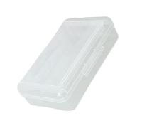 Gissroys Double Layer Pencil Box Clear Pencil Case High Capacity Pen Box Coloured Organisers for Student Children Blue Container, White