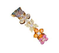 Gissroys Easy Adjustable Rings for Opening Four Leaf Grass Finger Alloy Textures Suitable for Various Outfits and Events Four-Leaf Grass Diamonds Jewellery, As described