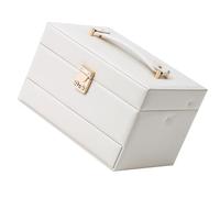 Gissroys Elegant Automatic Opening Jewellery Organiser 3 Tier Storage Compartments Leather Box for Necklaces Leather Case