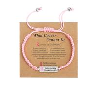 Gissroys Faith Hope Courage Strength Charm Bracelets Breast Cancer Awareness Bracelet Ribbon Bangle Women Jewellery Accessories Aerseness Bracelet, one size, As described