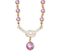 Gissroys Fashionable Two Tone Simulated Pearls Necklace With Adjustable Clasp Elegant Jewelry For Parties Dinner Dates Wedding Jewelry For Women
