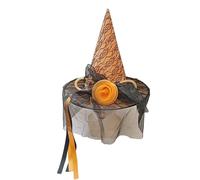 Gissroys Halloween Cosplay Witch Hat with 33 cm High Pointed Wizard for Women Masquerades Halloween Cosplay Witch