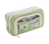 Gissroys High Capacity Pencil Case Multi Layered Pen Bag Marker Organiser Bags Travel Make Up Bag for School Office Travel Oxford Fabric Pencil Organisers, Green