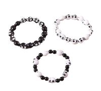 Gissroys Hip Hop Styles Skull Bead Bracelet Unisex Streetwear Handchain Elastic Army Handmade Fashion Accessory Streetwear Bracelet, one size, As described
