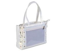 Gissroys Japanese Anime Itabag Bag Large Capacity Girls Shoulder Handbag with Reinforced Base Plate Clutch Bags for Students Fan Collector's Bag, silver, Einheitsgröße