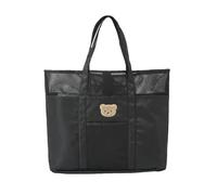 Gissroys Large Capacity Mom Bag Portable Handbag for Easy Storage Baby Bottles and Nappies with Beautiful Embroidered Pattern Nappy Change Bag, black