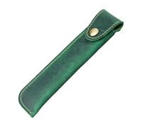 Gissroys Leather Pen Case Leather Fountain Pen Bag Fountain Pen Case Cover for Women Men Student Button Closure Bag, Green