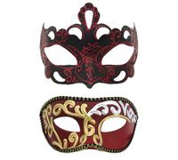 Gissroys Married Couple Masquerade Mask Sequins Masquerade Eye Mask Half Face Halloween Costume Mask for Women Men Halloween Wedding Prom Costume Set