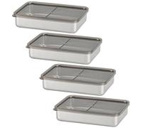 Gissroys Multi-Purpose 304 Steel Food Storage Container with Seal Tight Lid Snacks Container for Cheese and Meat Fridge Organisers Suitable