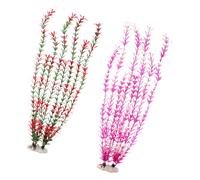 Gissroys Oversized Aquarium Plant for Fish Tank Environmental Artificial Water Grass Tall Water Plant with Ceramic Base Anchored Artificial Aquarium