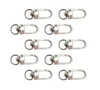 Gissroys Pack of 10 Metal Floats Lobster Claw Clasp, Key Ring, Classy, White, Eine Größe