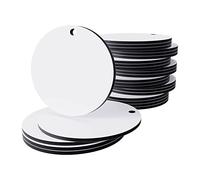 Gissroys Pack of 30 Sublimation Ornament Blanks Round Blanks Pendants Bulk Pack for Christmas Halloween Day Ornament Supply Blanks