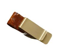 Gissroys Pen Holder with Clip 0.9 x 2.76 Inch Leather Pen Holder Notebook Single Slot Sleeve for Journal Planner Stylish Organisers, E, brass