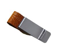 Gissroys Pen Holder with Clip 0.9 x 2.76 Inch Leather Pen Holder Notebook Single Slot Sleeve for Journal Planner Stylish Organisers, F, Stainless Steel