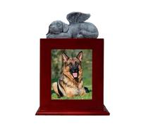 Gissroys Pet Urn and Picture Frame Loving Dog Figure Memory Compassion Deceased Photo Memorial Ornaments Urns for Ashes for Medium Large Personalised