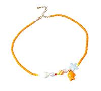 Gissroys Portable Bohemian Starfish Beads Necklace Chain with Extension for Women's Daily Clothing and Special Occasions Beach Jewellery Control Fish Shell, one size, As described, As described