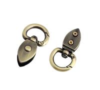 Gissroys Practical Spring Loading of Clasp, Metal Strap Connector, Vintage Hardware for Adjustable Bag Designs, Vintage Bag, Side Clasp, Pack of 2, AC, Eine Größe