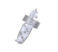 Gissroys Punk Styles Adjustable Imiation Nails Rings Gothic Claw Jewellery for Women Halloween Costume Parties and Daily Wear False Nail Jewellery with Crystals, As described
